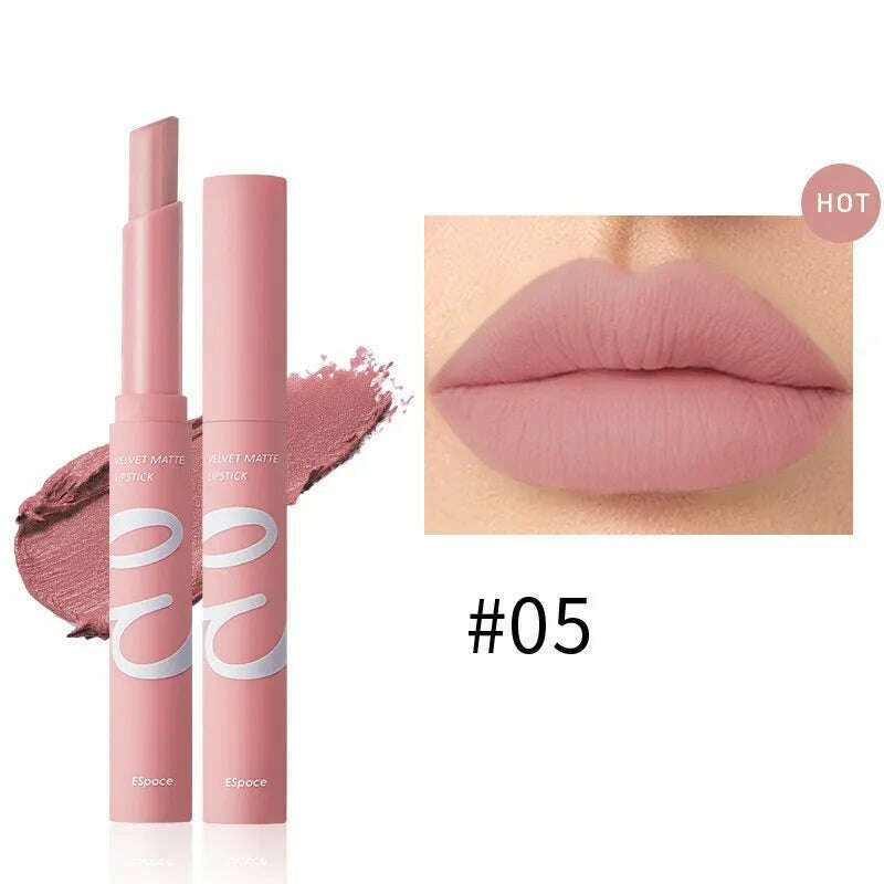 KIMLUD, 12 Colors Matte  Lipstick  Waterproof  Long Lasting Nude Pink Velvet Lipsticks Non Stick Nude Series  Lip Tint  Cosmetic Makeup, 05, KIMLUD APPAREL - Womens Clothes