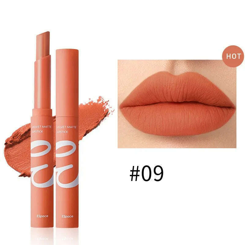 KIMLUD, 12 Colors Matte  Lipstick  Waterproof  Long Lasting Nude Pink Velvet Lipsticks Non Stick Nude Series  Lip Tint  Cosmetic Makeup, 09, KIMLUD APPAREL - Womens Clothes