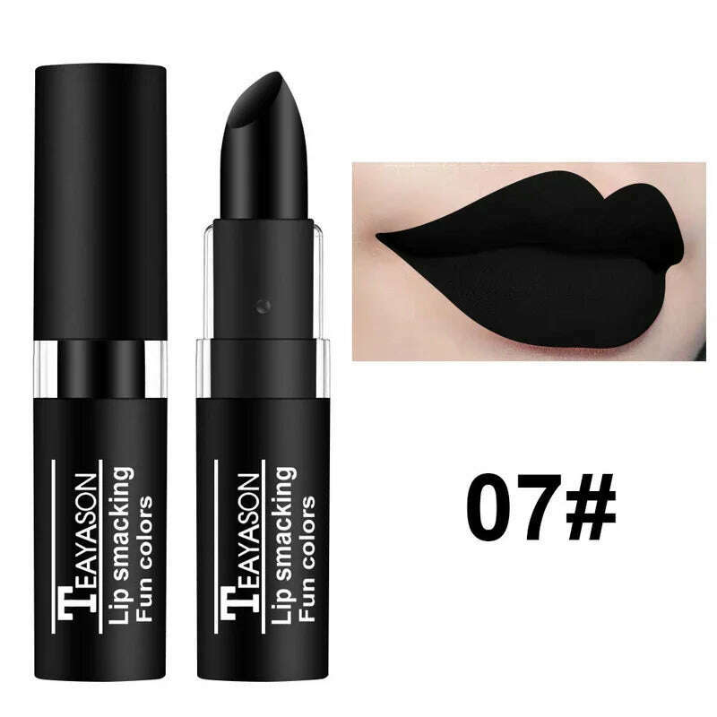 KIMLUD, 12 Colors Nude Matte Lipsticks Waterproof Long Lasting Non-stick Cup Sexy Nude Brown Red Black Velvet Lipstick Makeup Cosmetics, 07, KIMLUD APPAREL - Womens Clothes