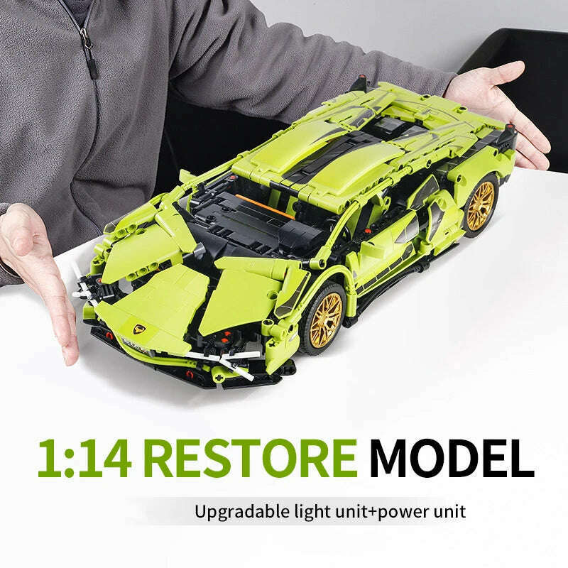 KIMLUD, 1215PCS Technical Green Lamborghinis Super Sports Car Building Block MOC Model Racing Vehicle Assemble Bricks Toy For Kids Gifts, KIMLUD Womens Clothes