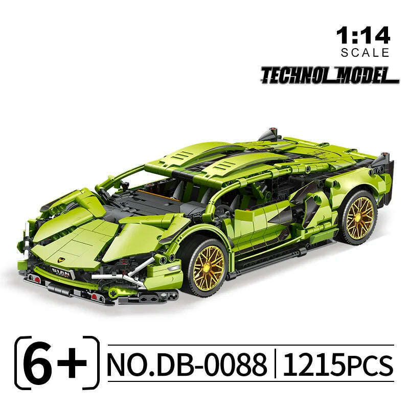 KIMLUD, 1215PCS Technical Green Lamborghinis Super Sports Car Building Block MOC Model Racing Vehicle Assemble Bricks Toy For Kids Gifts, Lambor / no original box, KIMLUD APPAREL - Womens Clothes