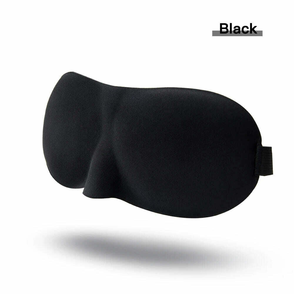 KIMLUD, 1/3 Pcs Sleep Mask Blindfold Sleeping Aid 3D Soft Memory Foam Eye mask for Sleeping Travel Blockout Light Slaapmasker Eye Cover, Black, KIMLUD APPAREL - Womens Clothes