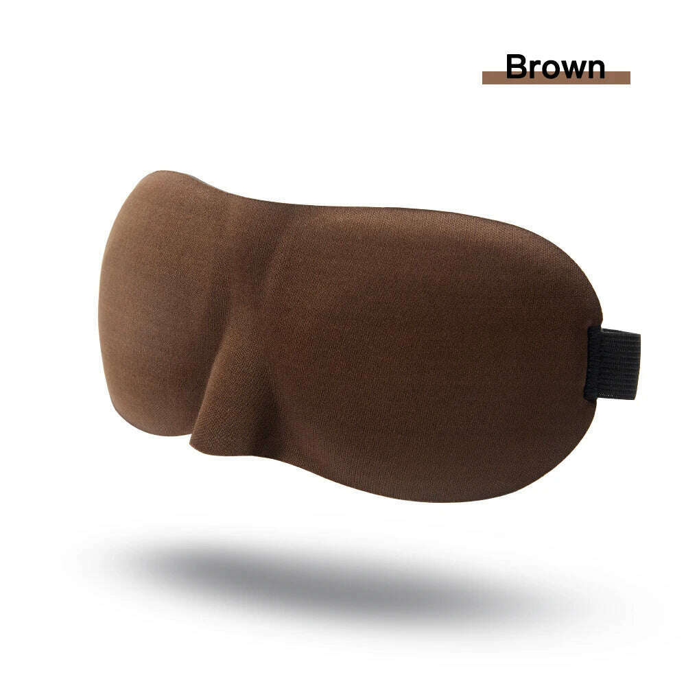 KIMLUD, 1/3 Pcs Sleep Mask Blindfold Sleeping Aid 3D Soft Memory Foam Eye mask for Sleeping Travel Blockout Light Slaapmasker Eye Cover, Brown, KIMLUD APPAREL - Womens Clothes