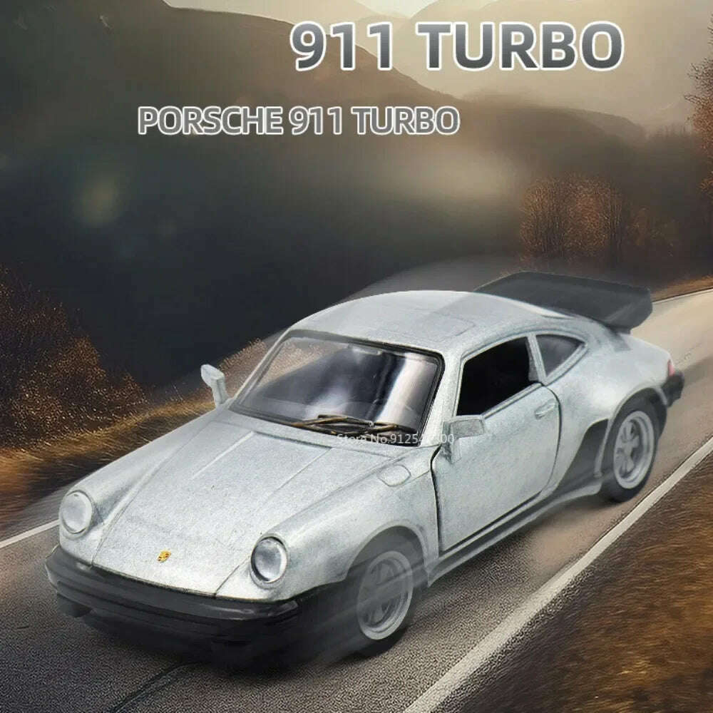 KIMLUD, 1/36 Scale Porsche 911 Turbo Toy Car Model Alloy Diecast Retro Racing with Pull Back Scale Model Car Toy for Boy Gift Collection, KIMLUD Womens Clothes