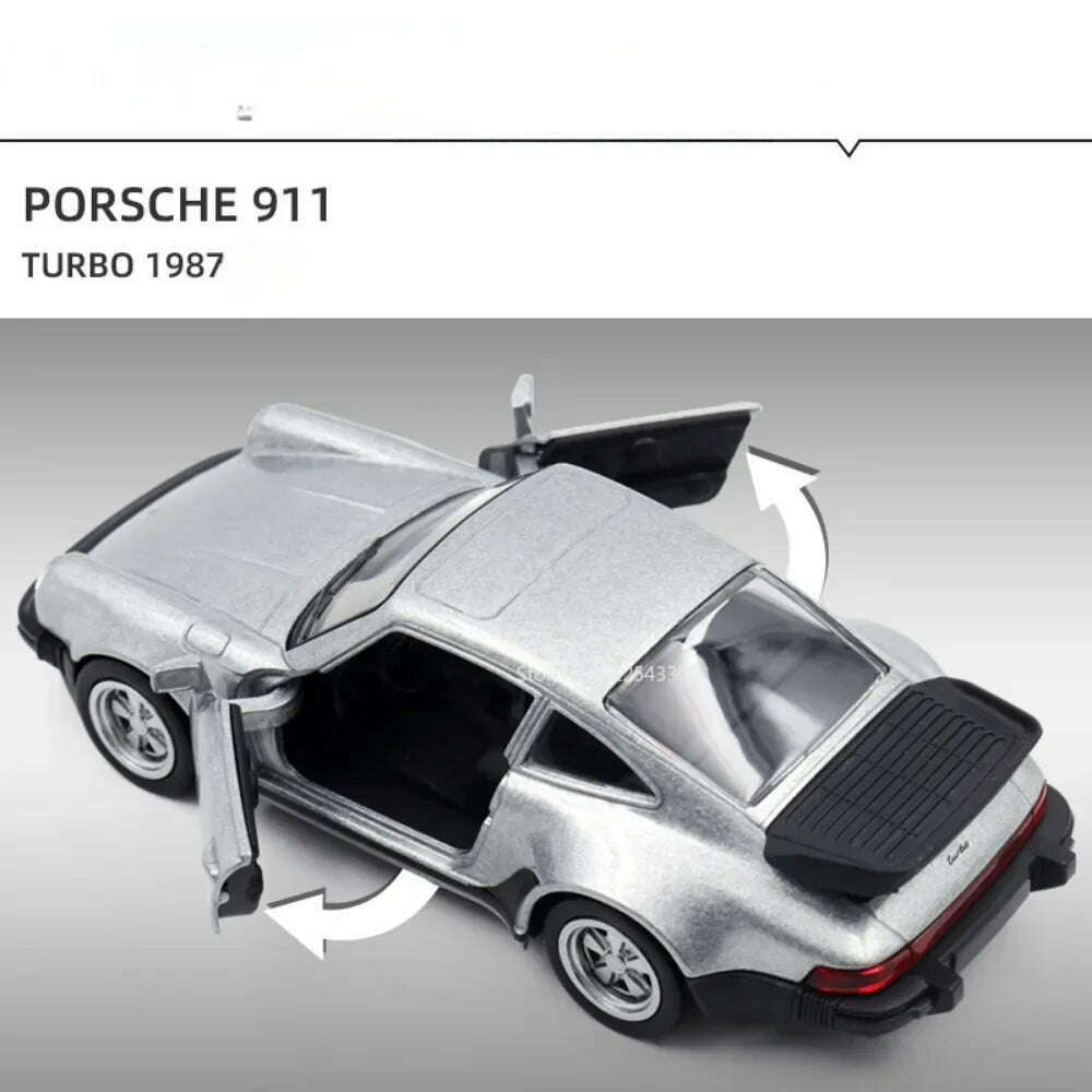 KIMLUD, 1/36 Scale Porsche 911 Turbo Toy Car Model Alloy Diecast Retro Racing with Pull Back Scale Model Car Toy for Boy Gift Collection, KIMLUD Womens Clothes