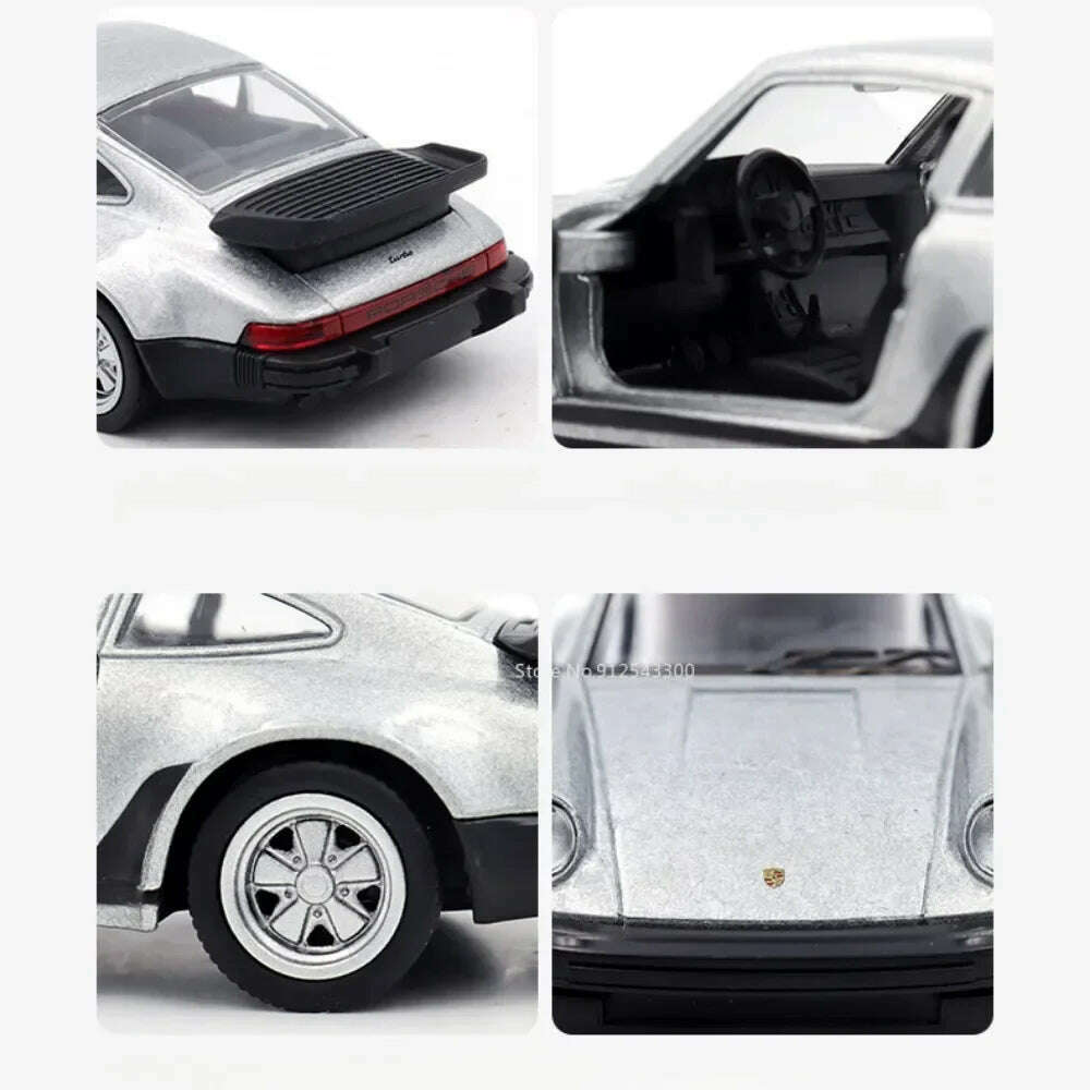 KIMLUD, 1/36 Scale Porsche 911 Turbo Toy Car Model Alloy Diecast Retro Racing with Pull Back Scale Model Car Toy for Boy Gift Collection, KIMLUD Womens Clothes