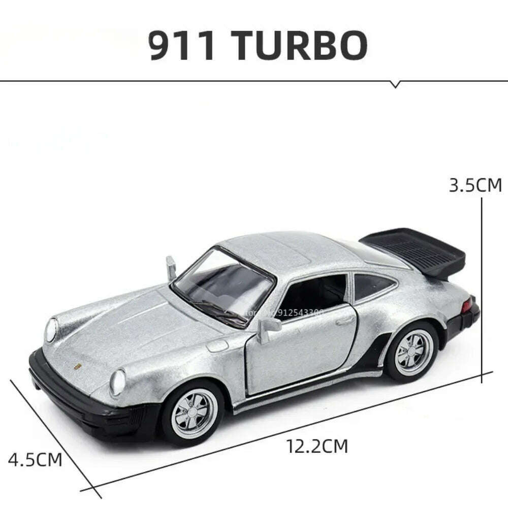 KIMLUD, 1/36 Scale Porsche 911 Turbo Toy Car Model Alloy Diecast Retro Racing with Pull Back Scale Model Car Toy for Boy Gift Collection, KIMLUD Womens Clothes