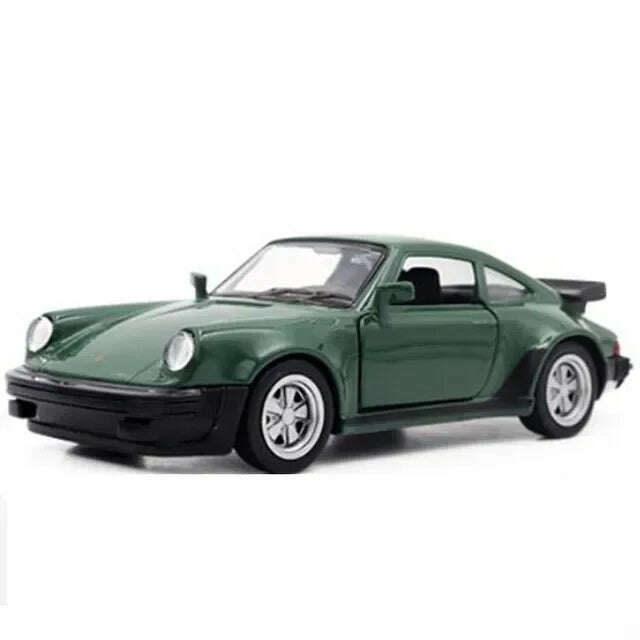 KIMLUD, 1/36 Scale Porsche 911 Turbo Toy Car Model Alloy Diecast Retro Racing with Pull Back Scale Model Car Toy for Boy Gift Collection, Green, KIMLUD APPAREL - Womens Clothes