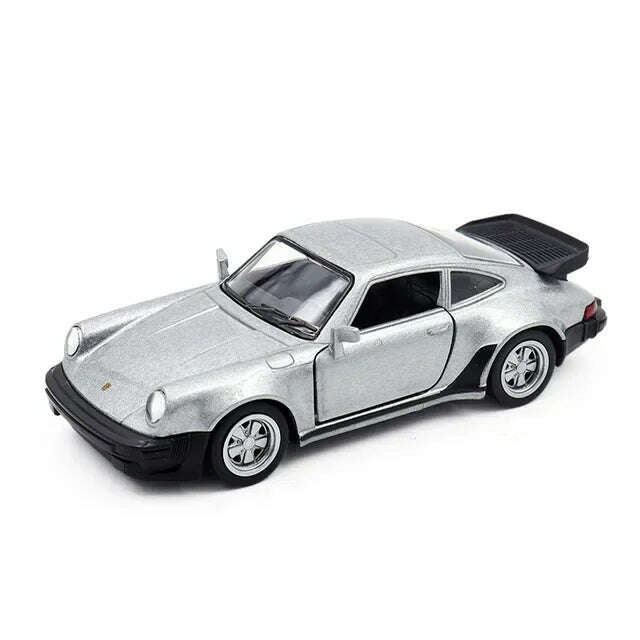 KIMLUD, 1/36 Scale Porsche 911 Turbo Toy Car Model Alloy Diecast Retro Racing with Pull Back Scale Model Car Toy for Boy Gift Collection, Silver, KIMLUD APPAREL - Womens Clothes