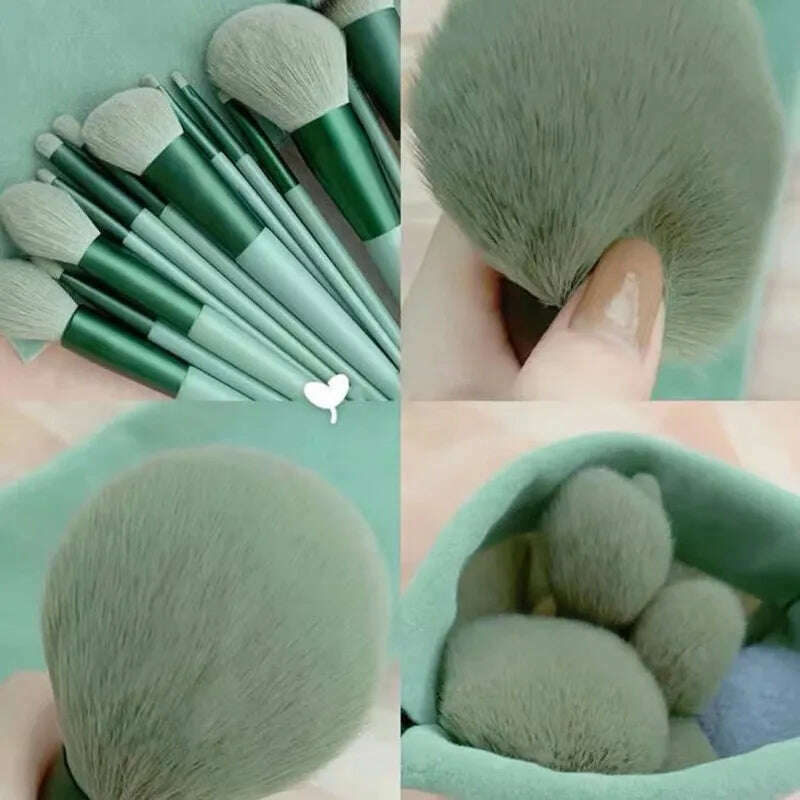 KIMLUD, 13Pcs Soft Fluffy Makeup Brushes Set for cosmetics Foundation Blush Powder Eyeshadow Kabuki Blending Makeup brush beauty tool, KIMLUD Womens Clothes