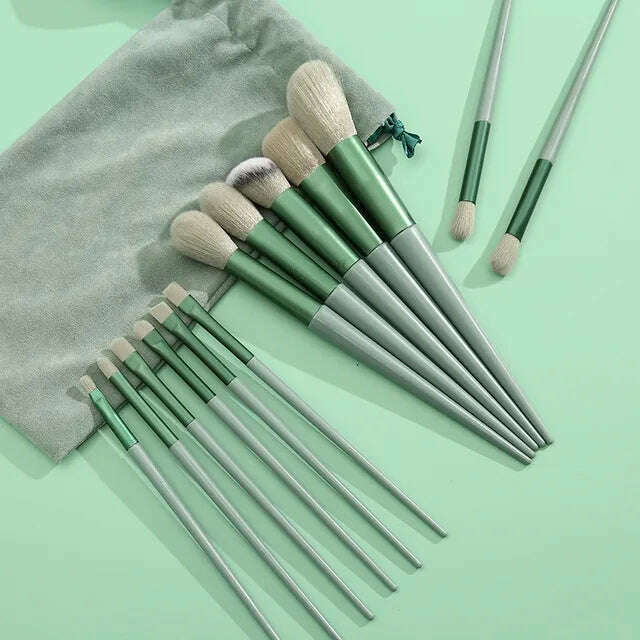 KIMLUD, 13Pcs Soft Fluffy Makeup Brushes Set for cosmetics Foundation Blush Powder Eyeshadow Kabuki Blending Makeup brush beauty tool, 13Pcs-velvet bag 2, KIMLUD APPAREL - Womens Clothes