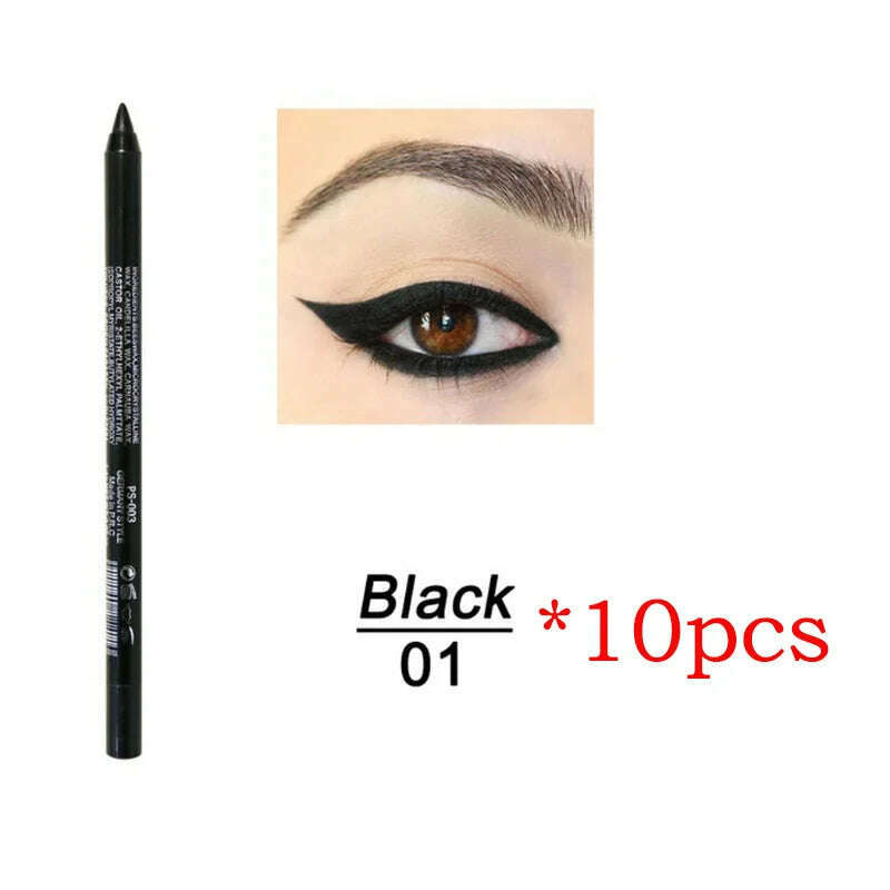 KIMLUD, 14 Color Eye Liner Pen5/10PCS Colored Eyeliner Waterproof Makeup Tools Blue Red Green White Gold Brown Eye Cosmestics, KIMLUD Womens Clothes