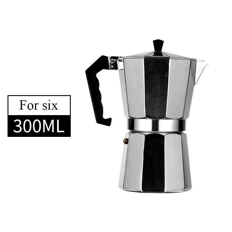 KIMLUD, 150 300 600 Aluminum Moka Pot with Electric Burner Stove Top Coffee Maker Espresso Percolator Mocha Kettle Heater Home Household, 300ML, KIMLUD APPAREL - Womens Clothes