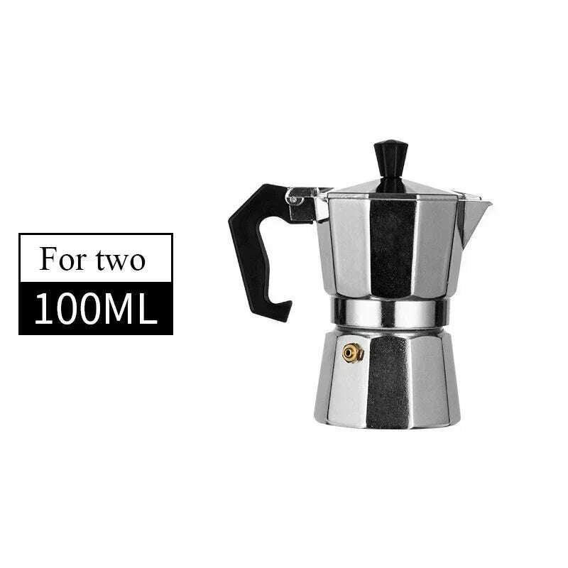 KIMLUD, 150 300 600 Aluminum Moka Pot with Electric Burner Stove Top Coffee Maker Espresso Percolator Mocha Kettle Heater Home Household, 100ML, KIMLUD APPAREL - Womens Clothes