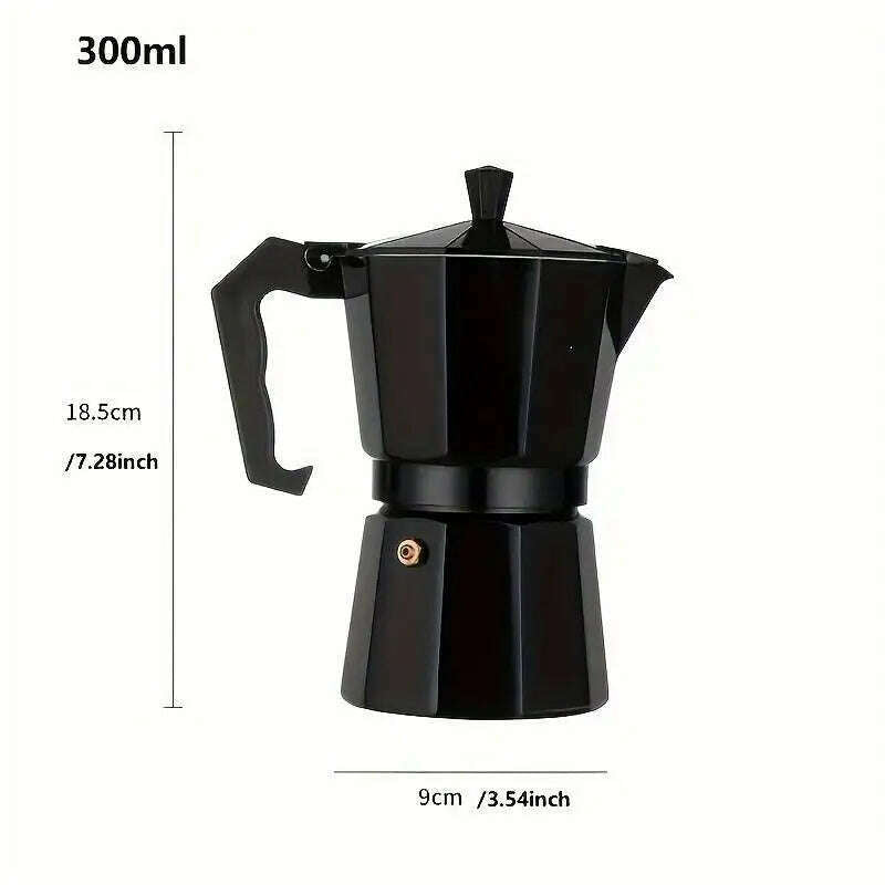 150/300/450ml Moka Pot Stovetop Camping Manual Cuban Coffee Maker Manual Camping Cuban Coffee Brewer for Making Cappuccino Latte - KIMLUD