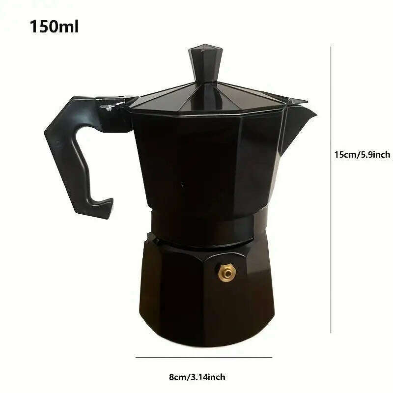 150/300/450ml Moka Pot Stovetop Camping Manual Cuban Coffee Maker Manual Camping Cuban Coffee Brewer for Making Cappuccino Latte - KIMLUD