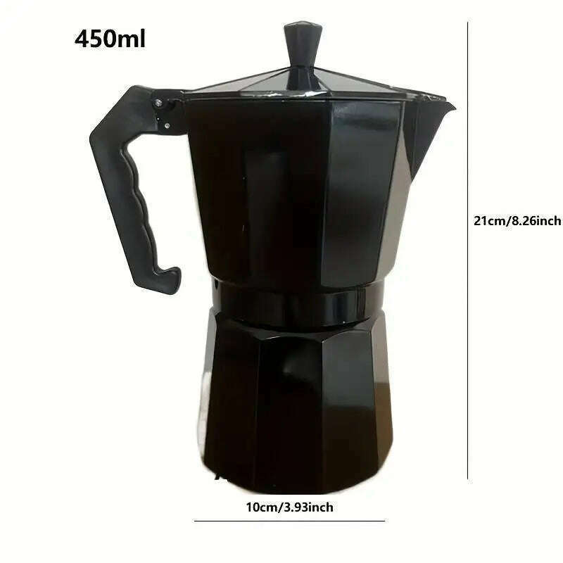 150/300/450ml Moka Pot Stovetop Camping Manual Cuban Coffee Maker Manual Camping Cuban Coffee Brewer for Making Cappuccino Latte - KIMLUD