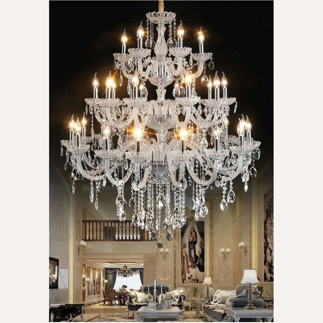 15/30 Lights Fashion Luxury Large Crystal Chandelier Light Living Room Bedroom Hotel Villa Lustre Cristal Lamp Lighting Fixture - KIMLUD