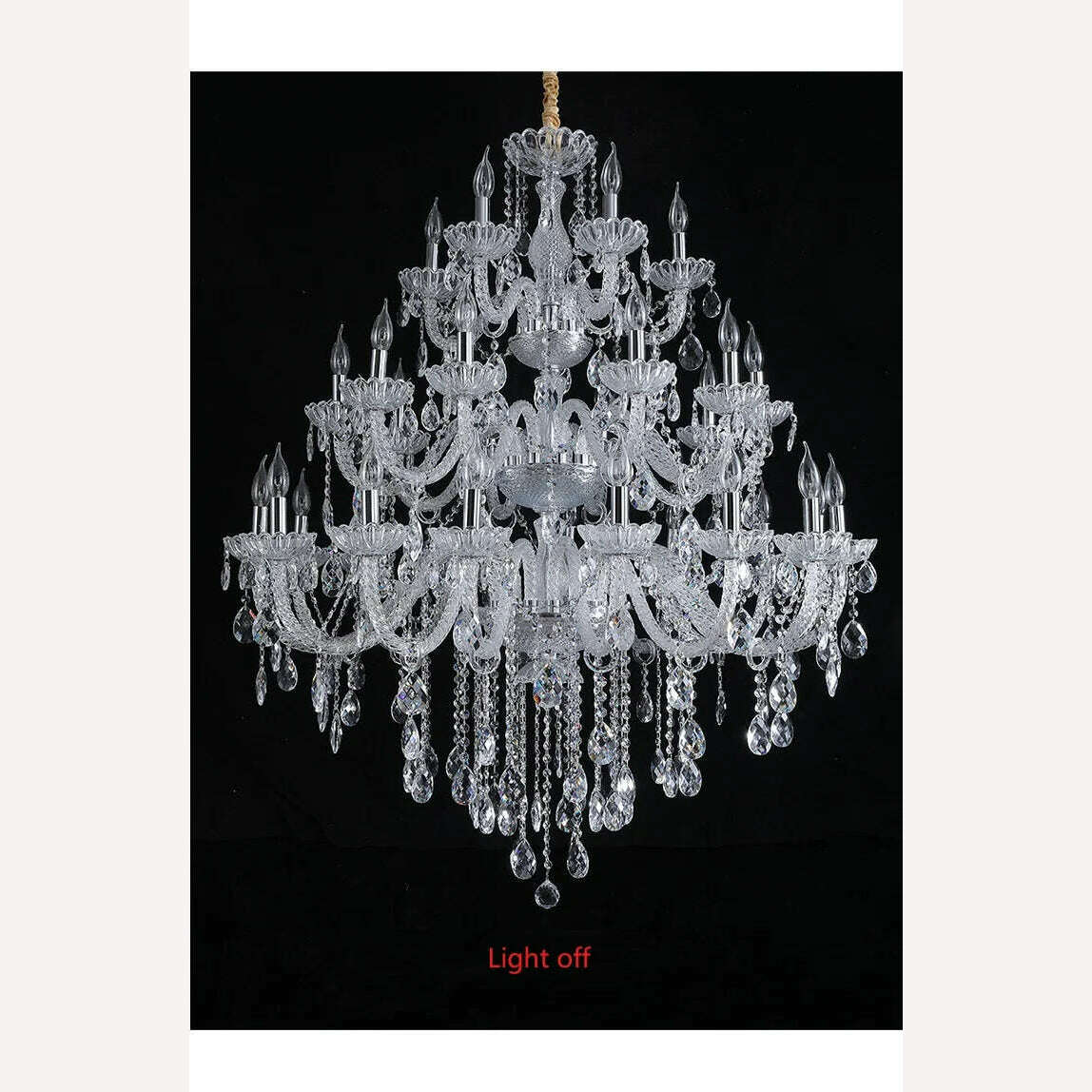 KIMLUD, 15/30 Lights Fashion Luxury Large Crystal Chandelier Light Living Room Bedroom Hotel Villa Lustre Cristal Lamp Lighting Fixture, KIMLUD Womens Clothes