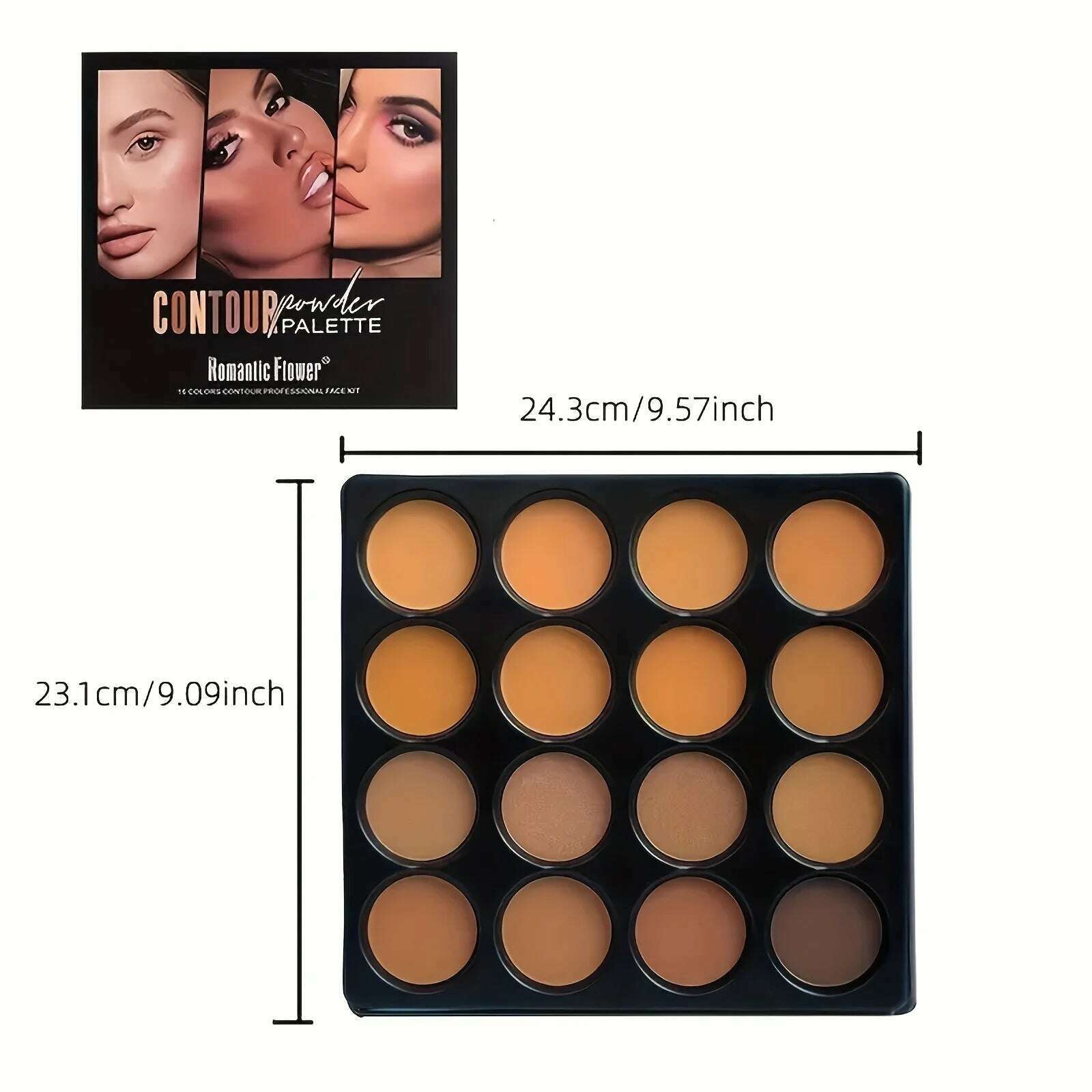 16-color contouring bronzer palette Highlight, matte, brightening, concealer multi-purpose contouring palette - KIMLUD