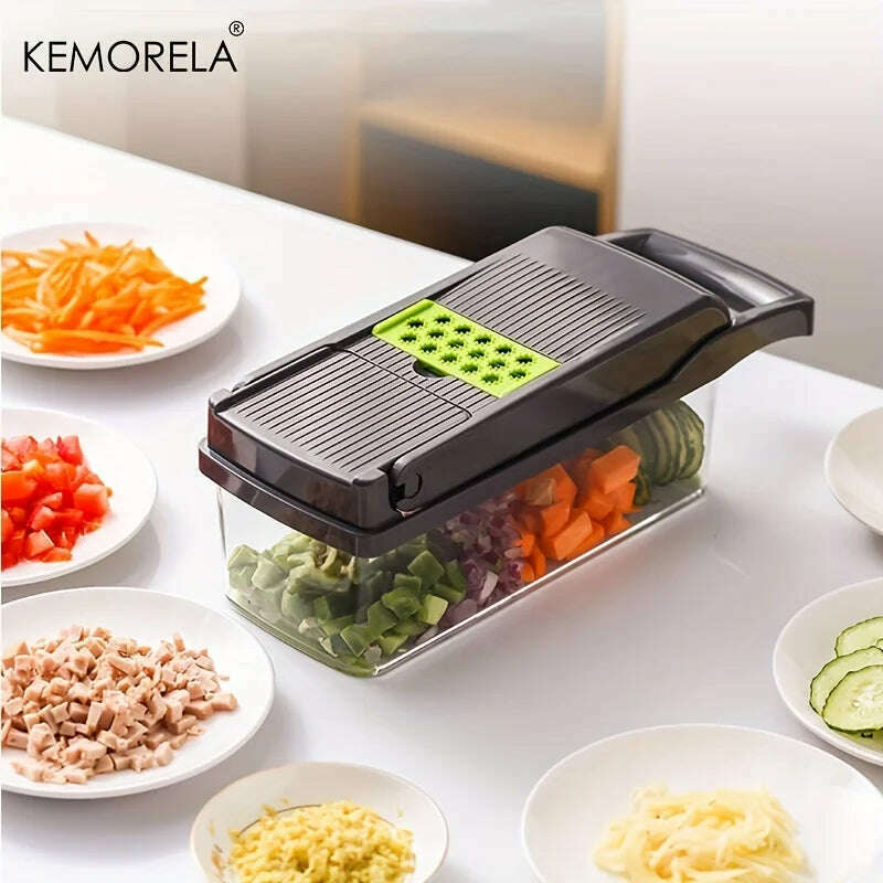 16 in 1 Multifunctional Vegetable Slicer Cutter Shredders Slicer With Basket Fruit Potato Onion Mincer Chopper Carrot Grater - KIMLUD