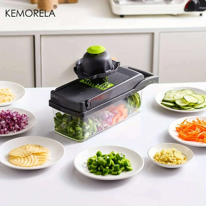 16 in 1 Multifunctional Vegetable Slicer Cutter Shredders Slicer With Basket Fruit Potato Onion Mincer Chopper Carrot Grater - KIMLUD