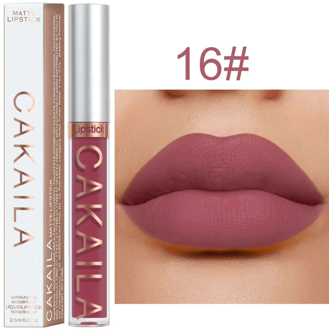 KIMLUD, 18 Colors Long Lasting Matte Nude Liquid Lipstick Waterproof Non-stick Cup Sexy Nude Red Brown Lip Gloss Lips Makeup Cosmetics, 16, KIMLUD APPAREL - Womens Clothes