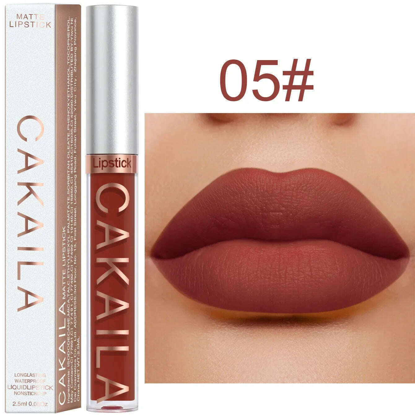 KIMLUD, 18 Colors Long Lasting Matte Nude Liquid Lipstick Waterproof Non-stick Cup Sexy Nude Red Brown Lip Gloss Lips Makeup Cosmetics, 05, KIMLUD APPAREL - Womens Clothes