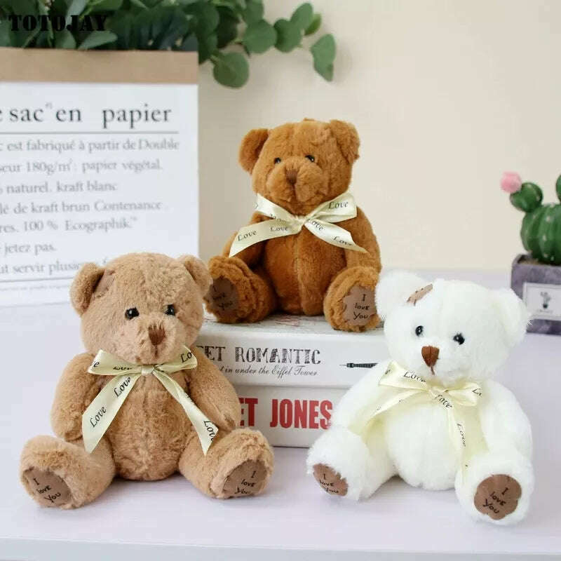 18cm 1pc Cute Bear Dolls Lovely Teddy Bear Stuffed Toy Soft Bear Toy Boys Girls Birthday Brinquedos Wedding Gifts - KIMLUD