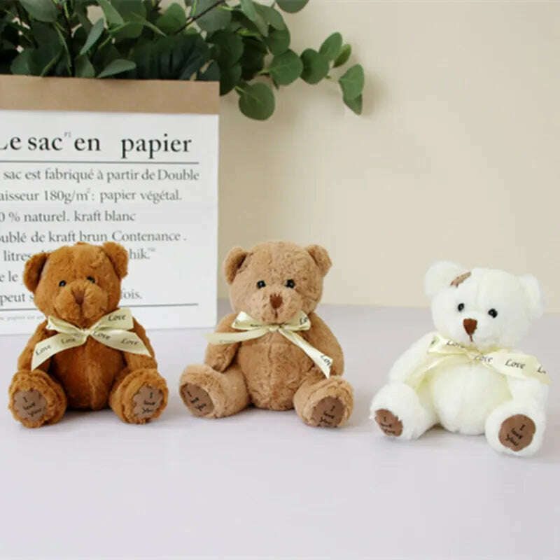 18cm 1pc Cute Bear Dolls Lovely Teddy Bear Stuffed Toy Soft Bear Toy Boys Girls Birthday Brinquedos Wedding Gifts - KIMLUD