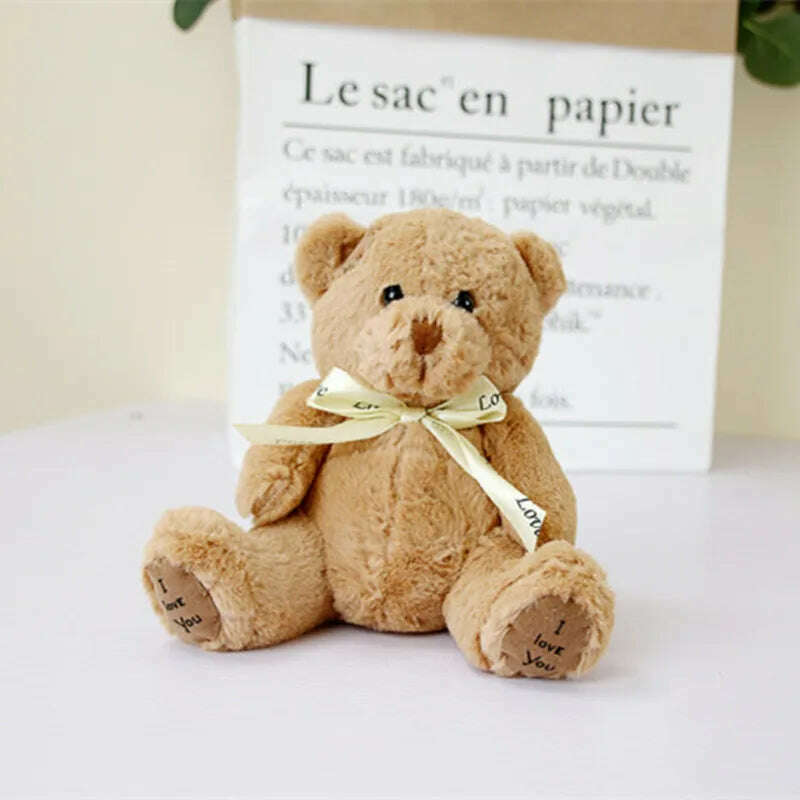 KIMLUD, 18cm 1pc Cute Bear Dolls Lovely Teddy Bear Stuffed Toy Soft Bear Toy Boys Girls Birthday Brinquedos Wedding Gifts, KIMLUD Womens Clothes