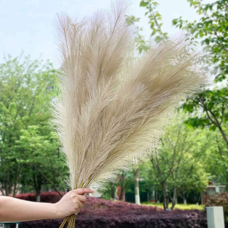 KIMLUD, 1pc 120cm Artificial Pampas Grass Bouquet Vase Wedding Party Home Garden Decoration Plant Real Touch Fake Flower Reed Christmas, A, KIMLUD APPAREL - Womens Clothes