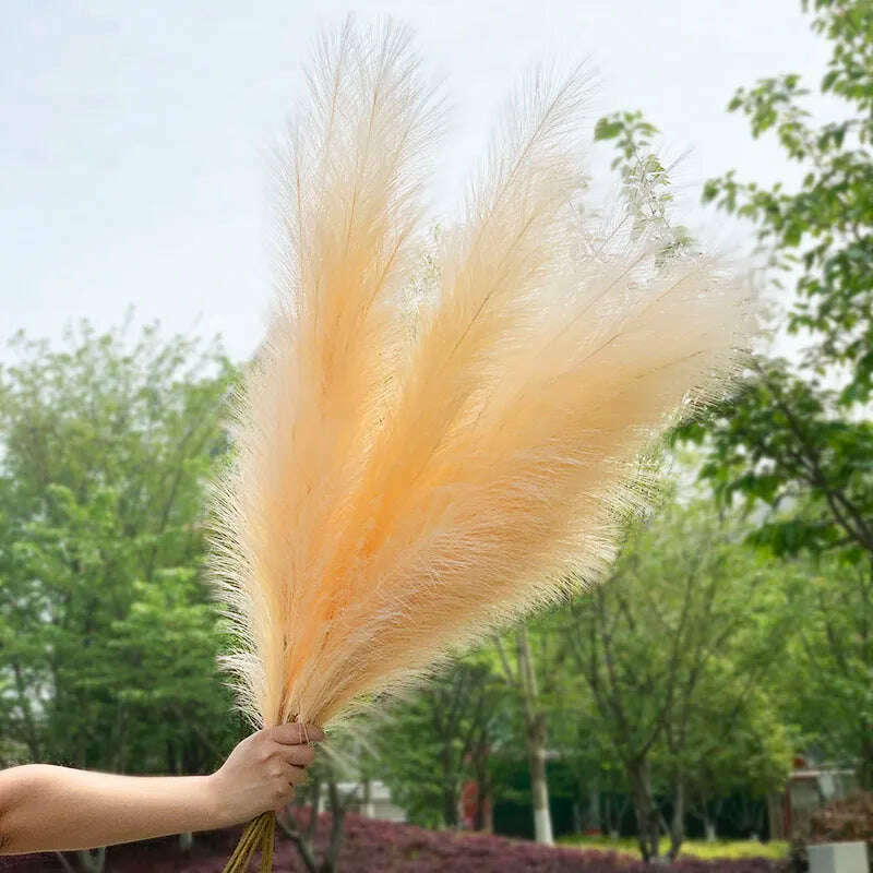 KIMLUD, 1pc 120cm Artificial Pampas Grass Bouquet Vase Wedding Party Home Garden Decoration Plant Real Touch Fake Flower Reed Christmas, C, KIMLUD APPAREL - Womens Clothes