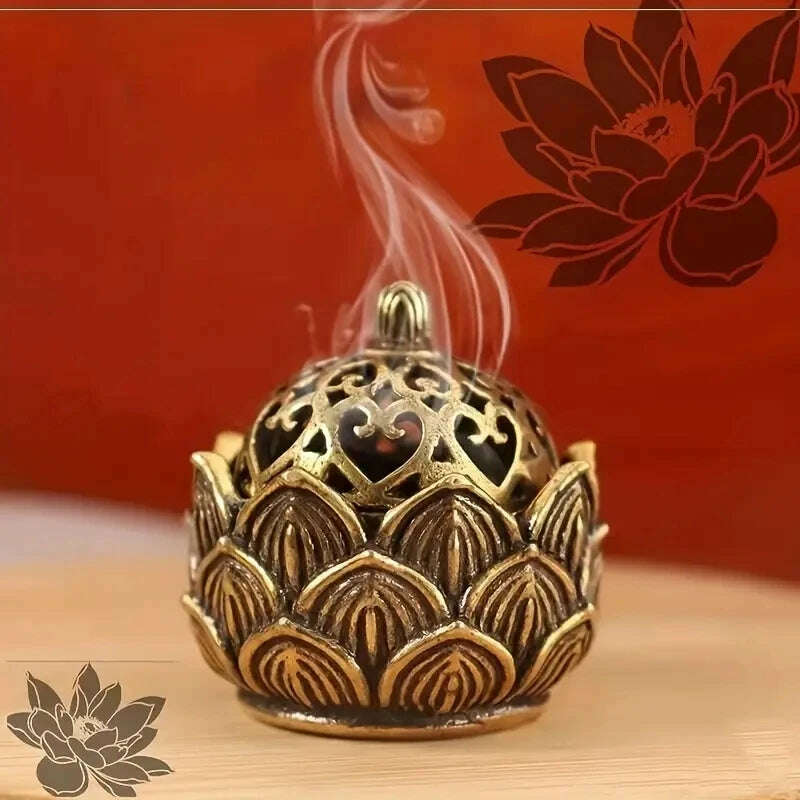 1pc Lotus Incense Holder,Small Inscent Cone Burner,Mini Asian Style Lotus Flower Zen Decor Gift - KIMLUD