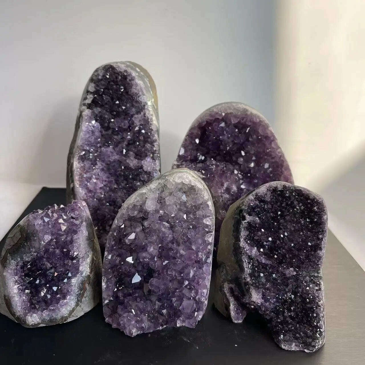 KIMLUD, 1PC Natural Amethyst Crystal Cluster Quartz Raw Crystals Healing Stone Ore Mineral Home Decor Purple Cornucopia Feng Shui Stone, KIMLUD Womens Clothes