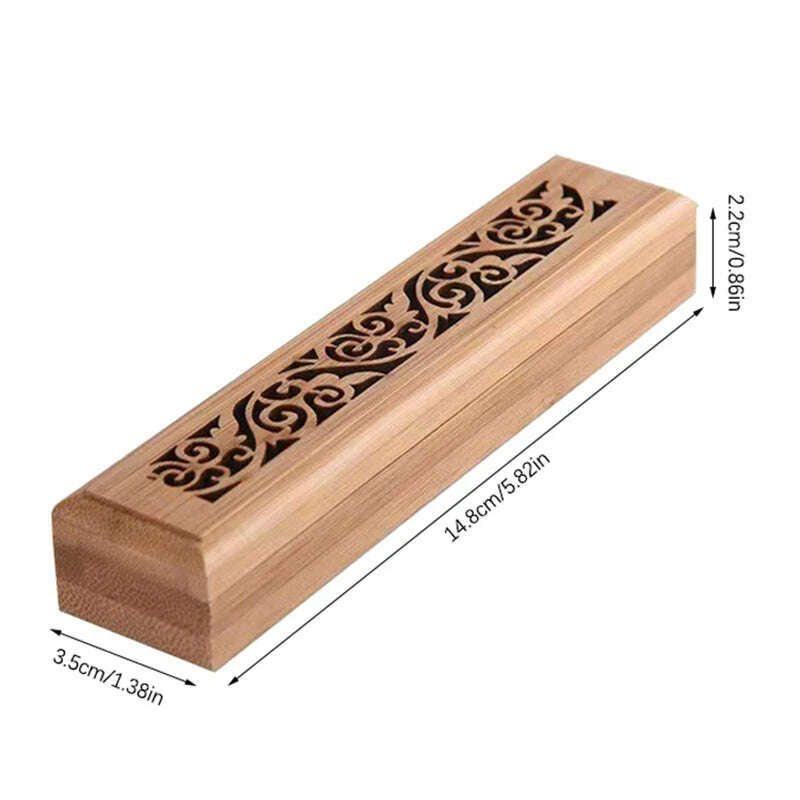 KIMLUD, 1pc Natural Bamboo Incense Burner With Laying Plate - Aromatherapy Wooden Box For Incense Storage And Burning, S, KIMLUD APPAREL - Womens Clothes