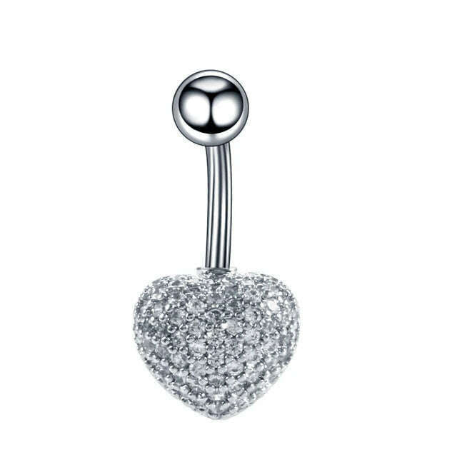 1Pc Surgical Steel Belly Button Ring Navel Nombril Piercing CZ Belly Ring Sexy Women Belly Piercing Body Jewelry Ombligo 14G - KIMLUD