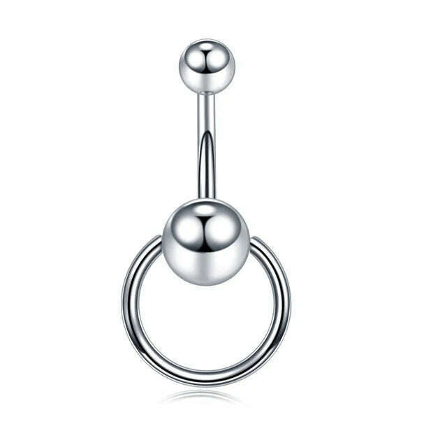 1Pc Surgical Steel Belly Button Ring Navel Nombril Piercing CZ Belly Ring Sexy Women Belly Piercing Body Jewelry Ombligo 14G - KIMLUD