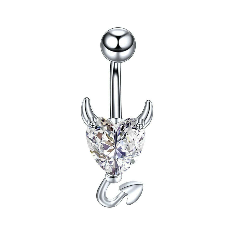 1Pc Surgical Steel Belly Button Ring Navel Nombril Piercing CZ Belly Ring Sexy Women Belly Piercing Body Jewelry Ombligo 14G - KIMLUD