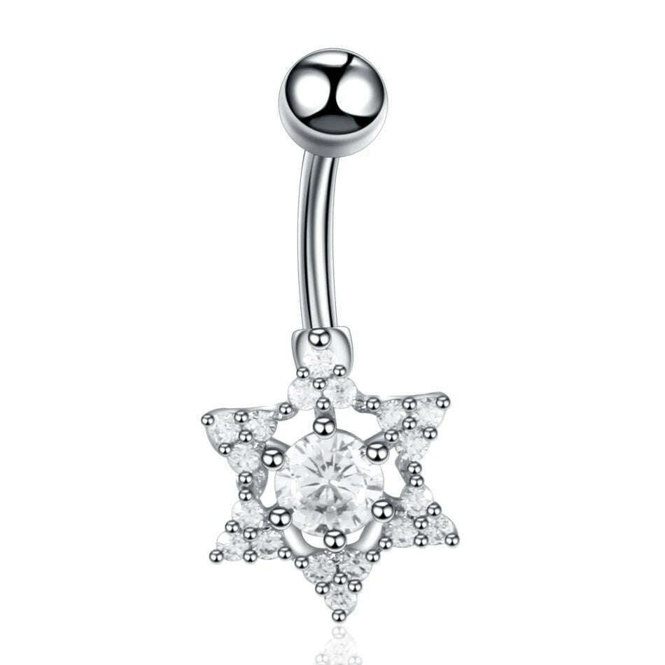 KIMLUD, 1Pc Surgical Steel Belly Button Ring Navel Nombril Piercing CZ Belly Ring Sexy Women Belly Piercing Body Jewelry Ombligo 14G, Style 15, KIMLUD APPAREL - Womens Clothes