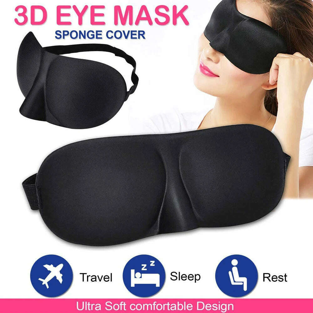 KIMLUD, 1Pcs 3D Sleep Mask Natural Sleeping Eye Mask Eyeshade Cover Shade Eye Patch Women Men Soft Portable Blindfold Travel Eyepatch, KIMLUD Womens Clothes