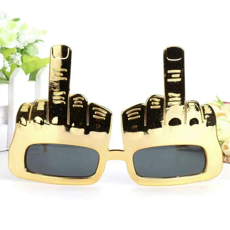 KIMLUD, 1pcs Creative Vertical Middle Finger Glasses Decoration Props Funny Sunglasses Dance Party Performance Selfie Props Glasses New, C1, KIMLUD APPAREL - Womens Clothes