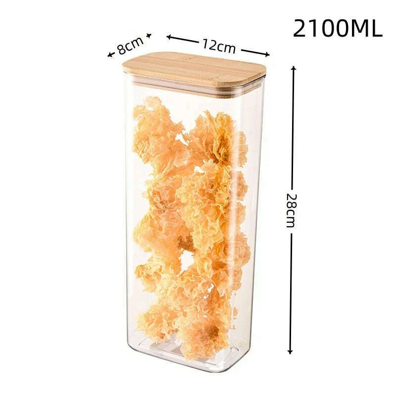 KIMLUD, 1pcs Rectangular Glass Storage Container Easy To Grip for Organizing Kitchen Food Such As Miscellaneous Grains Nuts and Oatmeal, B2100ml, KIMLUD Womens Clothes