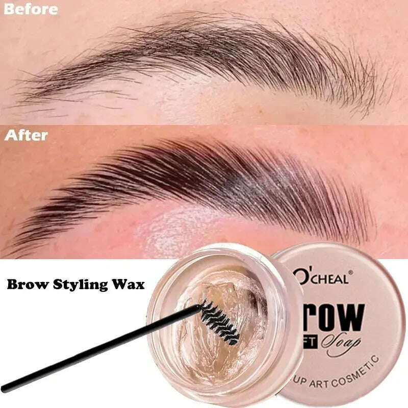 1pcs Waterproof 3D Eyebrow Styling Cream Quick-drying Makeup Eyebrow Sculpt Soap Natural Wild Brow Pomade Setting Gel Wax - KIMLUD