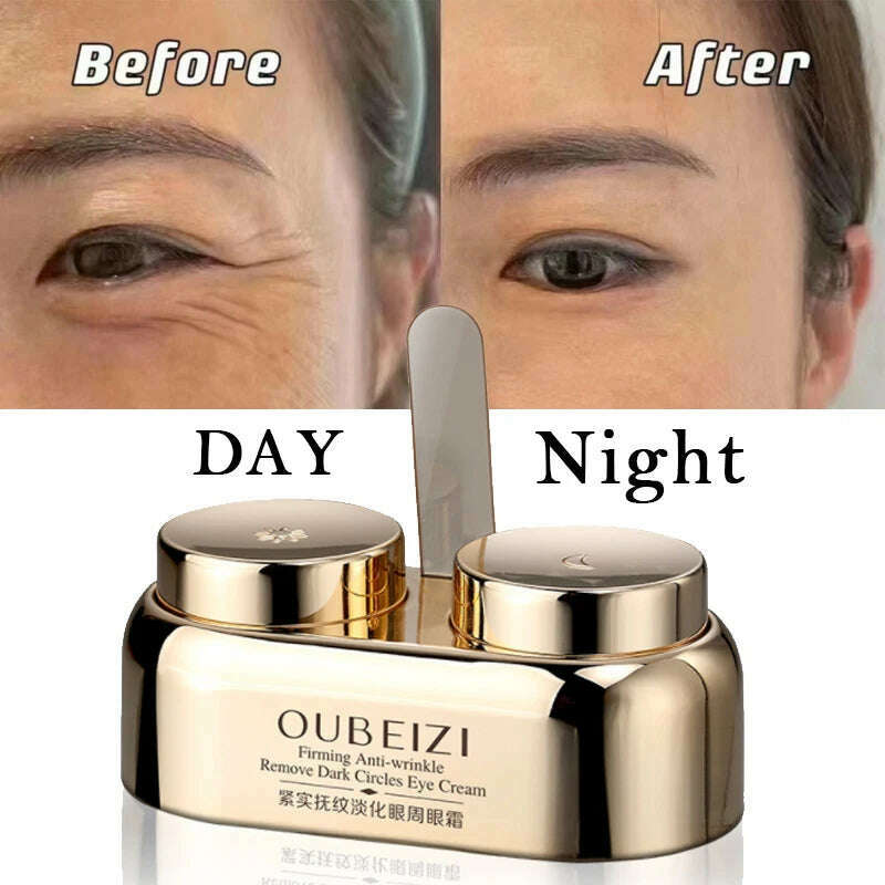 1Set Day/Night Peptide Anti-Wrinkle Eye Cream Collagen Anti Dark Circle Anti-aging Anti-Puffiness Eye Bags Korea Cosmetics - KIMLUD