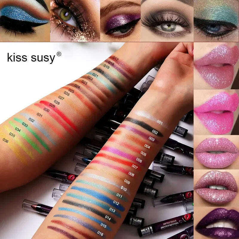 KIMLUD, 2 In 1  Eyeshadow Lipstick Stick Pencil Waterproof Glitter Matte Eye Shadow Makeup Pigment  Eyeshadow Pen, KIMLUD Womens Clothes