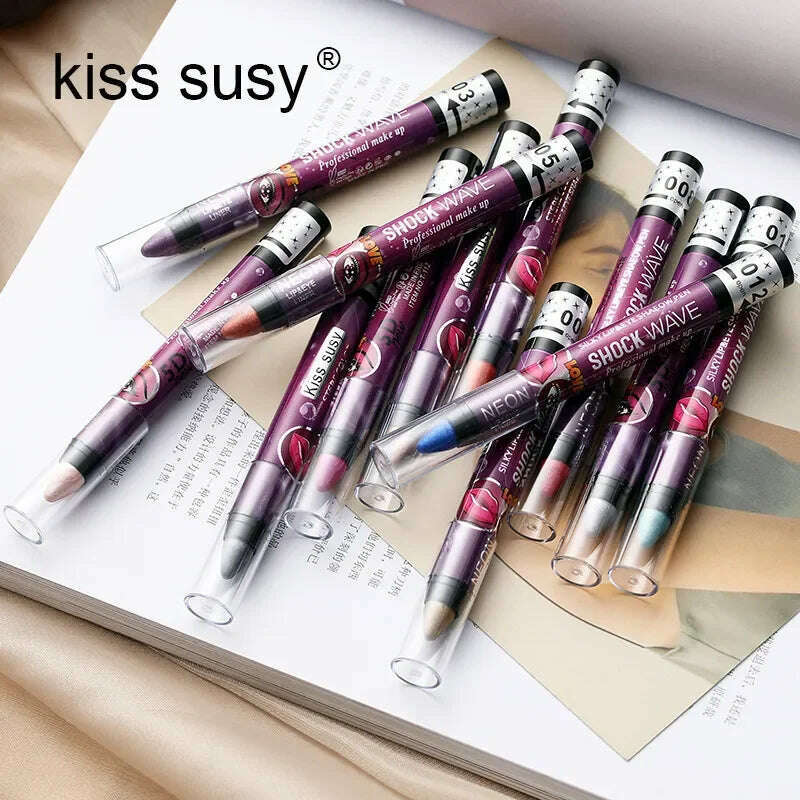 KIMLUD, 2 In 1  Eyeshadow Lipstick Stick Pencil Waterproof Glitter Matte Eye Shadow Makeup Pigment  Eyeshadow Pen, KIMLUD Womens Clothes