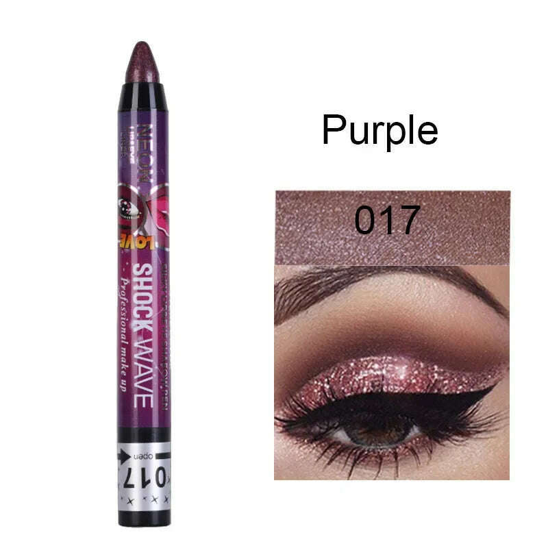 KIMLUD, 2 In 1  Eyeshadow Lipstick Stick Pencil Waterproof Glitter Matte Eye Shadow Makeup Pigment  Eyeshadow Pen, E1-17, KIMLUD APPAREL - Womens Clothes