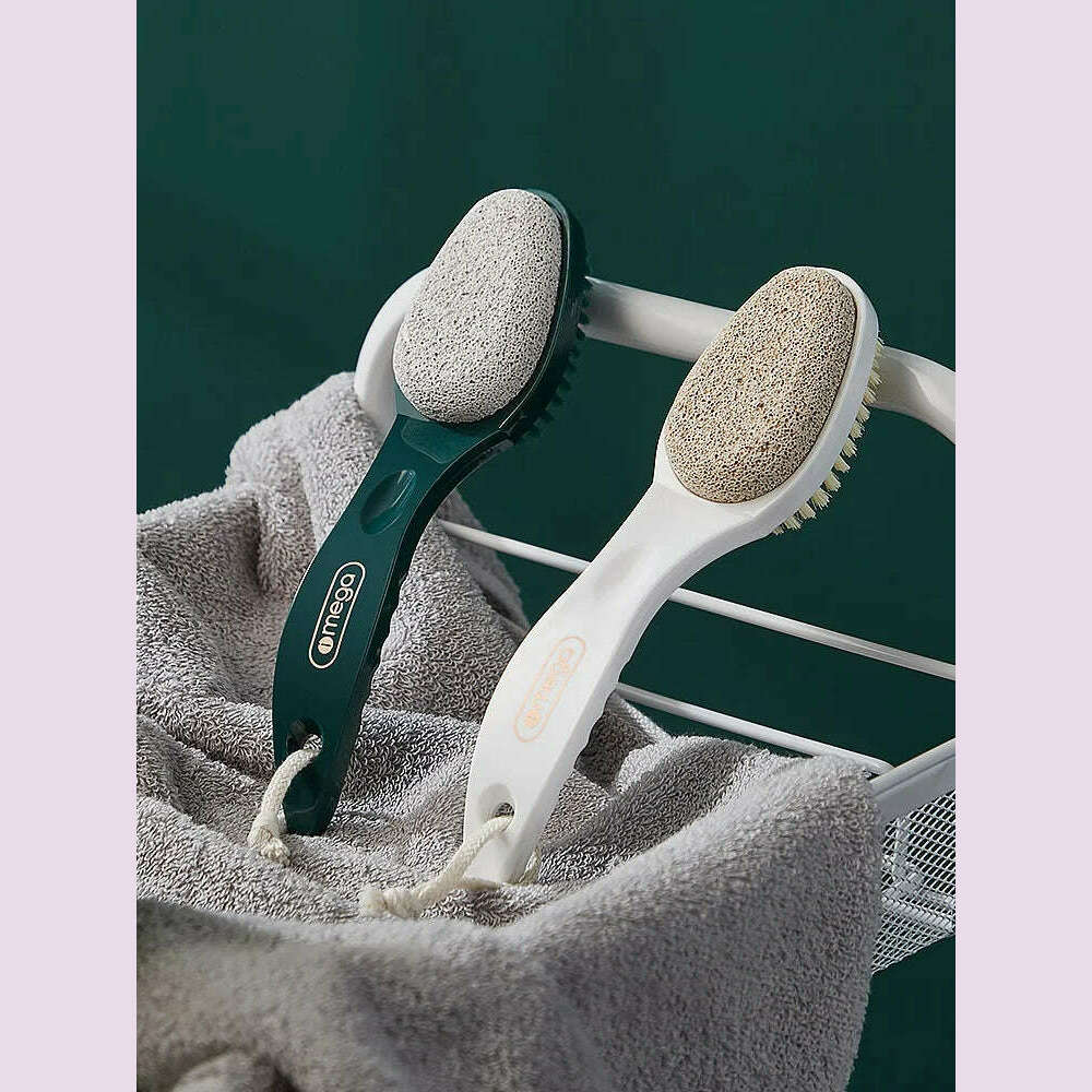 2-in-1 Foot Scrubbing Brush Foot Care Tool Heels Pedicure Tools Scrub Brush Pedicure Tools Double-sided Feet Grinding Stone - KIMLUD