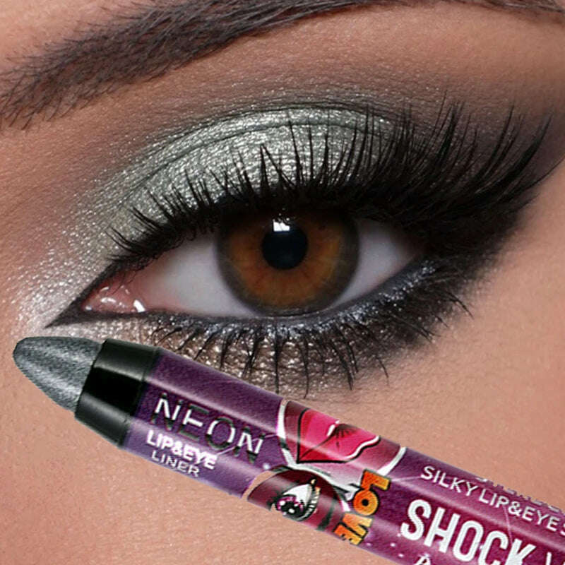 2 In 1 Glitter Eyeshadow Lipstick Pencil Stick Waterproof Pearl Silkworm Eye Shadow Pen Long-lasting Eyeshadow Make Up Cosmetic - KIMLUD